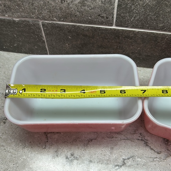 2 Vintage Pyrex Flamingo Pink Refrigerator Dishes #502 - Picture 2 of 13